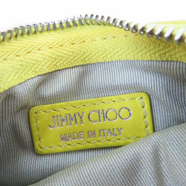 実際に弊社で買取させて頂いたJIMMY CHOO/ジミーチュウ スタースタッズ カラビナチェーン付き コインケースの画像 4枚目