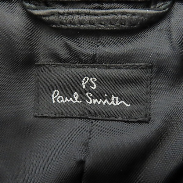 実際に弊社で買取させて頂いたPS Paul Smith/ポールスミス ラム レザー ライダースジャケット/Lの画像 2枚目