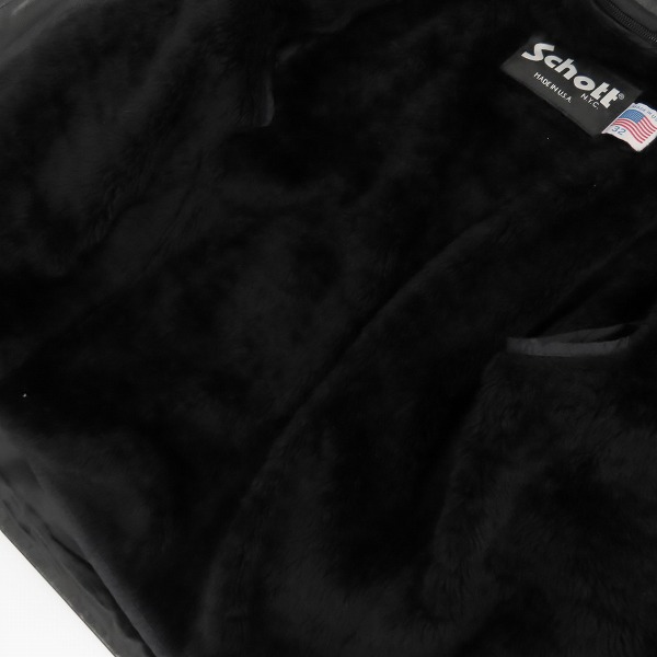 実際に弊社で買取させて頂いたSchott/ショット ボアライナー付き オイルドカウハイドレザー シングルライダースジャケット 141 Size：32の画像 2枚目