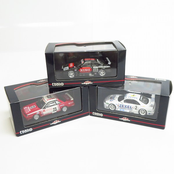 実際に弊社で買取させて頂いたEBBRO/エブロ 1/43 ZEXEL JGTC 1996/96 KURE R33/RICOH SKYLINE Gr.A 977/978/671 3点セット