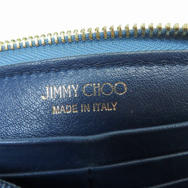 実際に弊社で買取させて頂いたJIMMY CHOO/ジミーチュウ フィリパ デニム スタースタッズ ラウンドファスナー ウォレット/長財布の画像 5枚目