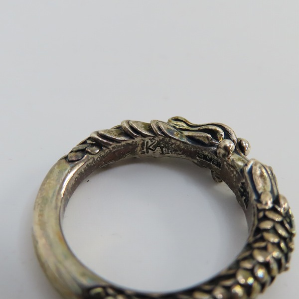 実際に弊社で買取させて頂いた【ギャラ付き】Bloody Mary/ブラッディマリー 四神-青龍 リング w/ブルーダイヤモンド/13号の画像 5枚目