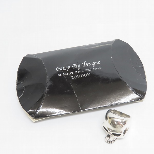 実際に弊社で買取させて頂いたCRAZY PIG/クレイジーピッグ ラージエビルスカルリング 18.5号の画像 9枚目