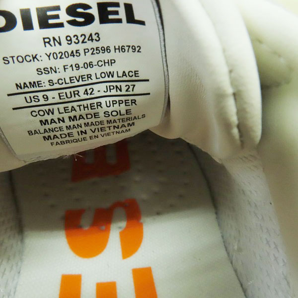 実際に弊社で買取させて頂いたDIESEL/ディーゼル S-CLEVER LOW LACE スニーカー/シューズ F19-06-CHP/27.0の画像 5枚目