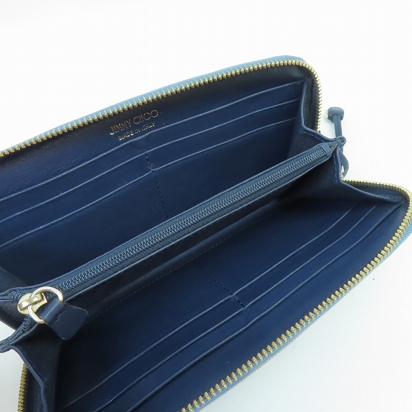 実際に弊社で買取させて頂いたJIMMY CHOO/ジミーチュウ フィリパ デニム スタースタッズ ラウンドファスナー ウォレット/長財布の画像 3枚目