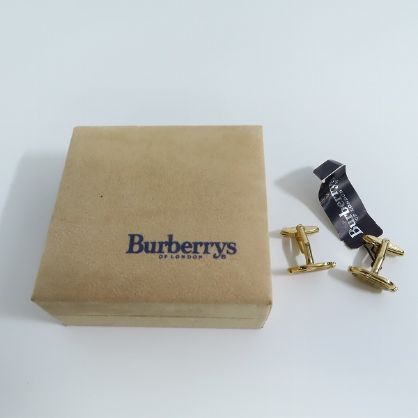 実際に弊社で買取させて頂いたBurberrys/バーバリーズ グレンチェック柄 カフス ゴールド系の画像 6枚目