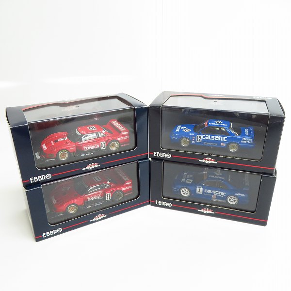 実際に弊社で買取させて頂いたEBBRO/エブロ 1/43 Calsonic スカイライン Gr.A 1988/TURBO C Suzuka 1000Km 1983 等 4点セット