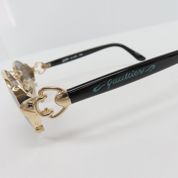 実際に弊社で買取させて頂いたJean Paul GAULTIER/ジャンポールゴルチエ ヴィンテージ オーバル サングラス/アイウェア ゴールド×ブラック 56-6203の画像 6枚目