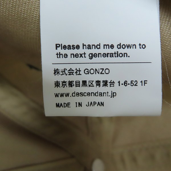 実際に弊社で買取させて頂いたDESCENDANT /ディセンダント 19AW BARKELEY MIAMI CAP 6パネルキャップの画像 6枚目