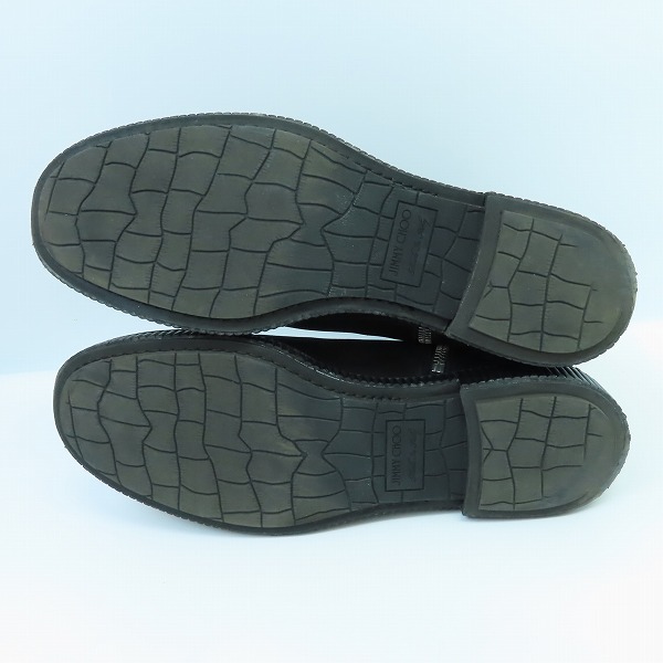 実際に弊社で買取させて頂いたJIMMY CHOO/ジミーチュウ Kurt Black Suede Lace Up Boots スウェードレザー サイドジップブーツ 44の画像 3枚目