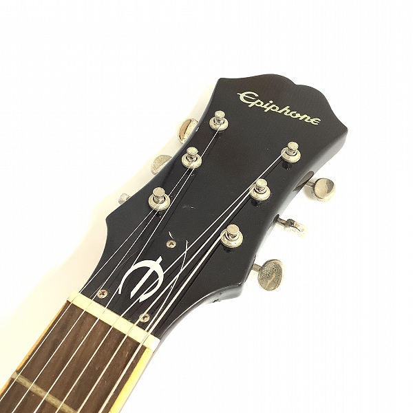 実際に弊社で買取させて頂いた★難あり Epiphone/エピフォン Lefty Casino VS レフティカジノ フルアコ エレキギター ソフトケース付きの画像 2枚目