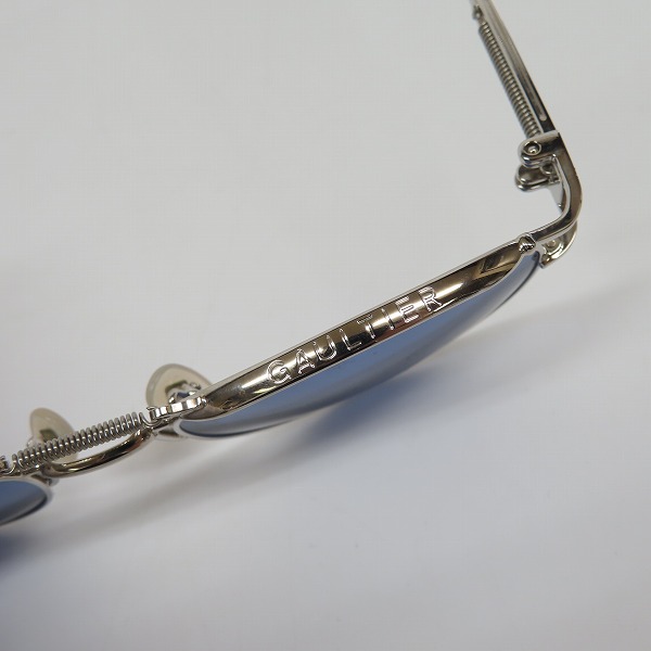 実際に弊社で買取させて頂いたJean Paul GAULTIER/ジャンポールゴルチエ ヴィンテージ バネデザイン サングラス/アイウェア シルバー 56-5107の画像 7枚目