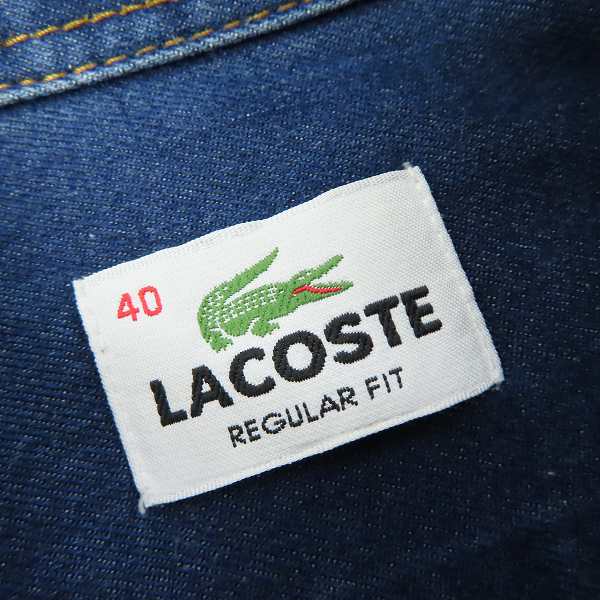 実際に弊社で買取させて頂いたLACOSTE/ラコステ レギュラーフィット インディゴデニム長袖シャツ 40の画像 2枚目