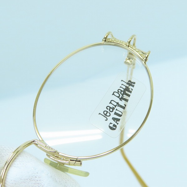 実際に弊社で買取させて頂いたJean Paul GAULTIER/ジャンポールゴルチェ ヴィンテージ メガネフレーム ゴールド 55-6104の画像 9枚目