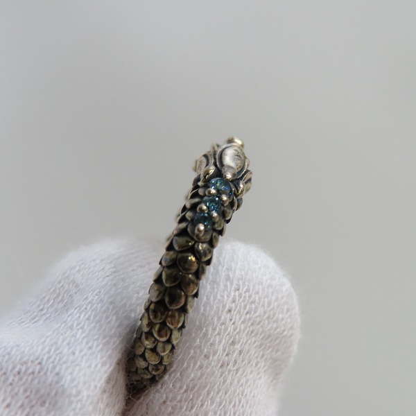 実際に弊社で買取させて頂いた【ギャラ付き】Bloody Mary/ブラッディマリー 四神-青龍 リング w/ブルーダイヤモンド/13号の画像 7枚目