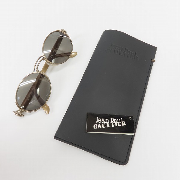 実際に弊社で買取させて頂いたJean Paul GAULTIER/ジャンポールゴルチエ ヴィンテージ オーバルフレーム サングラス/アイウェア ゴールド 56-6203の画像 9枚目