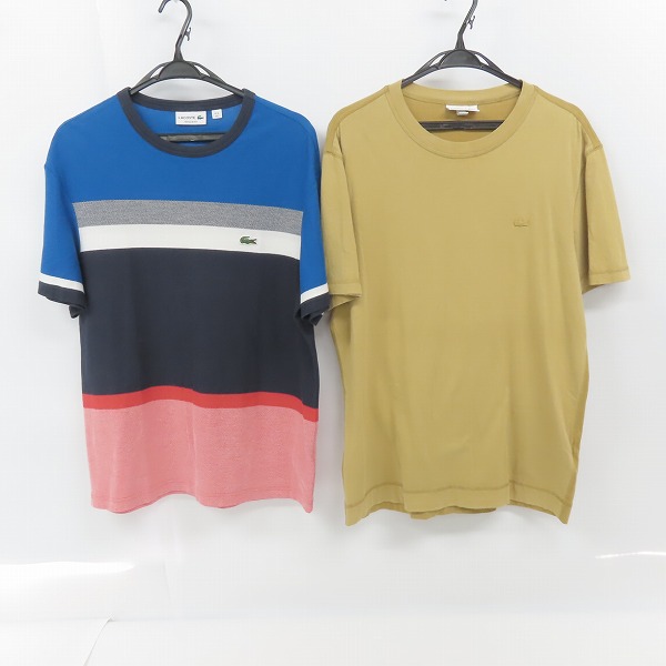 実際に弊社で買取させて頂いたLACOSTE/ラコステ 半袖 無地/ カラーブロックTシャツ/M/L 2点セット