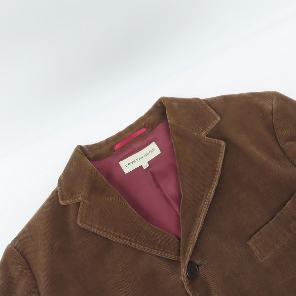 実際に弊社で買取させて頂いたDRIES VAN NOTEN/ドリスヴァンノッテン コーデュロイ3Bジャケット/46の画像 5枚目