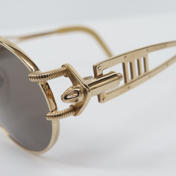 実際に弊社で買取させて頂いたJean Paul GAULTIER/ジャンポールゴルチエ ヴィンテージ ワイヤーデザイン サングラス/アイウェア ゴールド 56-6101の画像 7枚目