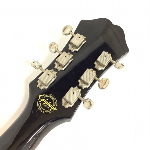 実際に弊社で買取させて頂いた★難あり Epiphone/エピフォン Lefty Casino VS レフティカジノ フルアコ エレキギター ソフトケース付きの画像 3枚目