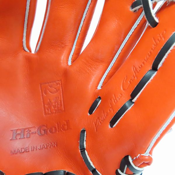 実際に弊社で買取させて頂いたHI-GOLD/ハイゴールド 心極シリーズ 硬式 二塁手・遊撃手用 グローブ/グラブ KKG-1164 の画像 3枚目