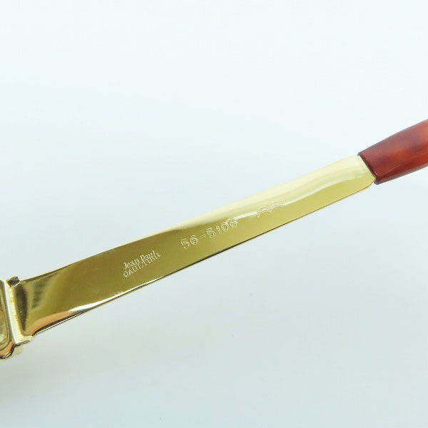 実際に弊社で買取させて頂いた【未使用】Jean Paul GAULTIER/ジャンポールゴルチエ ヴィンテージ オーバルフレーム サングラス/アイウェア ゴールド 56-5106の画像 4枚目