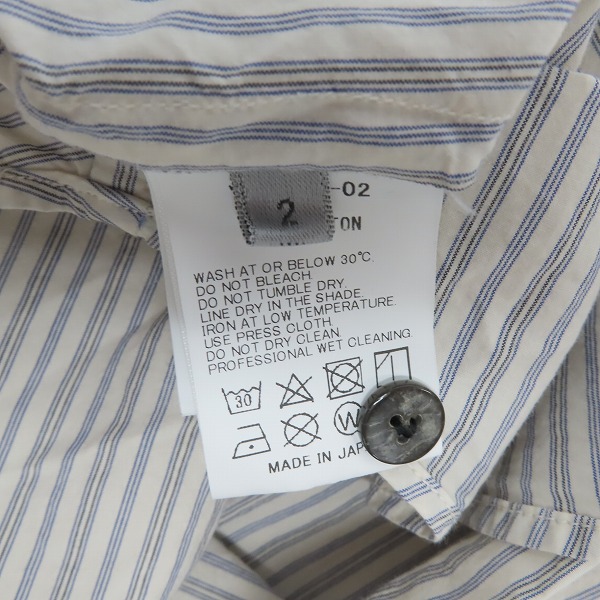 実際に弊社で買取させて頂いたThe Viridi-anne/ザ ヴィリジアン 21SS ストライプシャツ VI-3337-02/size：2の画像 3枚目