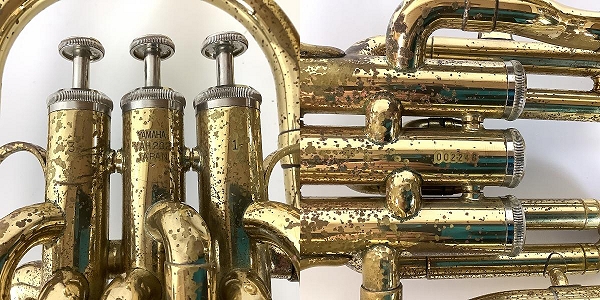 実際に弊社で買取させて頂いた★【ジャンク】YAMAHA/ヤマハ YAH-202 アルトホルン ハードケース付きの画像 2枚目