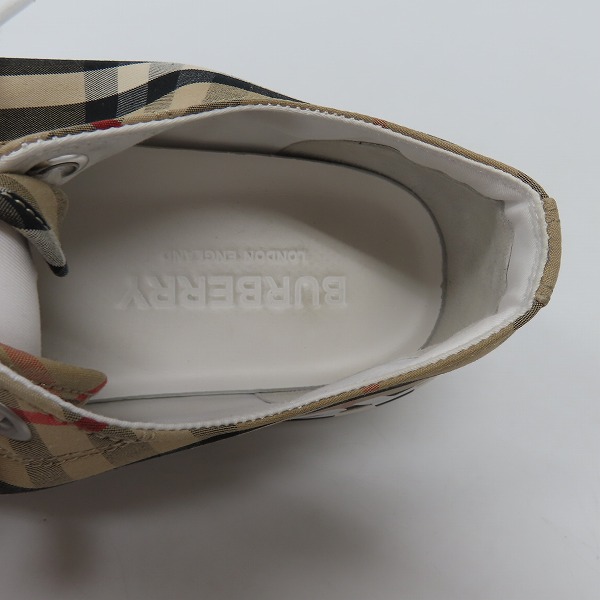実際に弊社で買取させて頂いたBurberry/バーバリー  ヴィンテージチェック ローカットスニーカー/41の画像 4枚目