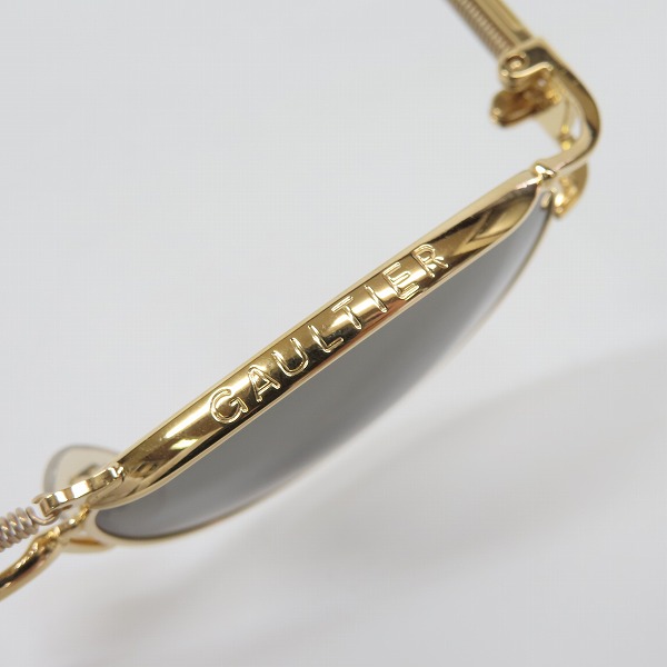 実際に弊社で買取させて頂いたJean Paul GAULTIER/ジャンポールゴルチエ ヴィンテージ バネデザイン サングラス/アイウェア ゴールド 56-5107の画像 6枚目