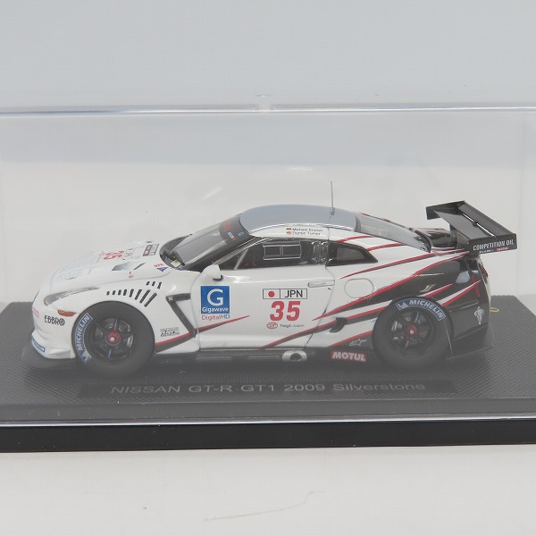 実際に弊社で買取させて頂いたEBBRO/エブロ 1/43 ニッサン GT-R GT1 2009 Silverstone/ホワイト/44305の画像 1枚目