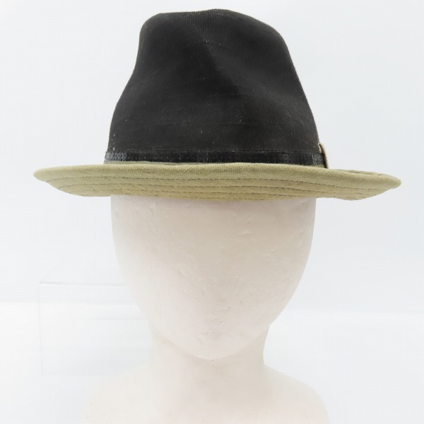 実際に弊社で買取させて頂いたCA4LA/カシラ ブラック×カーキ系 中折れハットの画像 1枚目