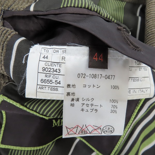 実際に弊社で買取させて頂いたETRO/エトロ コーデュロイ 2B テーラードジャケット/44の画像 4枚目