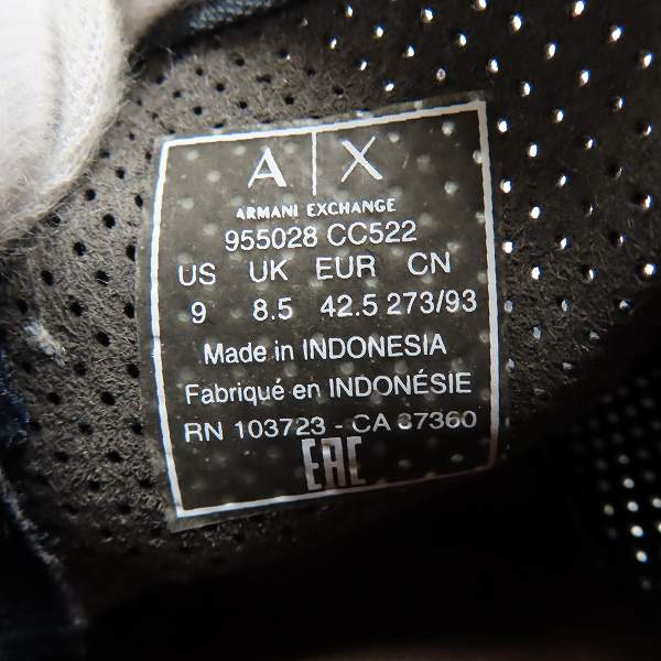 実際に弊社で買取させて頂いたARMANI EXCHANGE/アルマーニエクスチェンジ スリッポン/スニーカー size：US9 3点セットの画像 7枚目