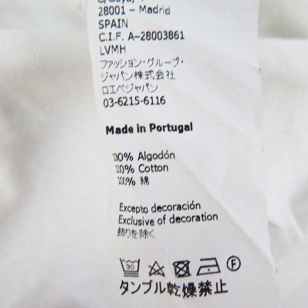 実際に弊社で買取させて頂いた【JPタグ】LOEWE/ロエベ 20SS アナグラム ロゴ刺繍 半袖/ハーフスリーブ Tシャツ/カットソー H6109230CR/XSの画像 4枚目