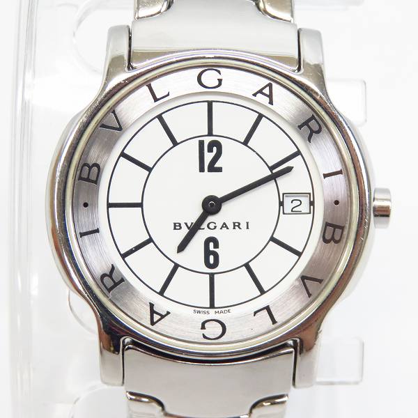 実際に弊社で買取させて頂いたBVLGARI/ブルガリ Solotempo/ソロテンポ ST35S クオーツ メンズ 腕時計 白文字盤【動作未確認】