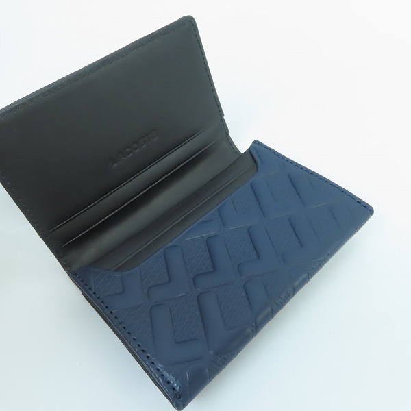 実際に弊社で買取させて頂いたLACOSTE/ラコステ CHANTACO/シャンタコ 牛革レザー L字型押し 名刺入れ/カード入れ NH0122Kの画像 5枚目