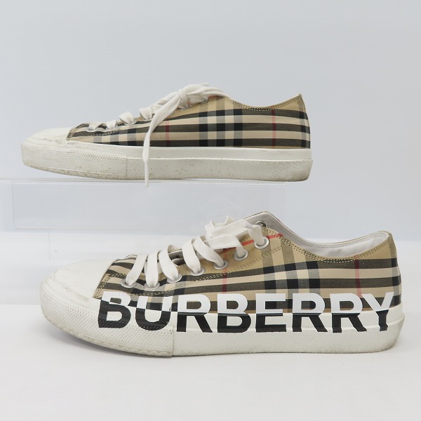 実際に弊社で買取させて頂いたBurberry/バーバリー  ヴィンテージチェック ローカットスニーカー/41の画像 3枚目