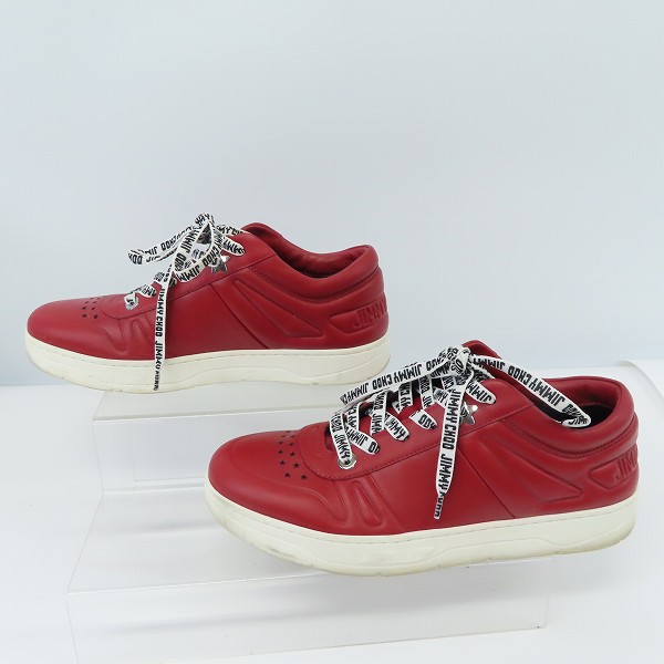 実際に弊社で買取させて頂いたJIMMY CHOO/ジミーチュウ 193HAWAII/M レザー スニーカー レッド/41の画像 3枚目