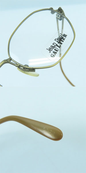 実際に弊社で買取させて頂いたJean Paul GAULTIER/ジャンポールゴルチェ ヴィンテージ メガネフレーム ゴールド 55-6106の画像 9枚目