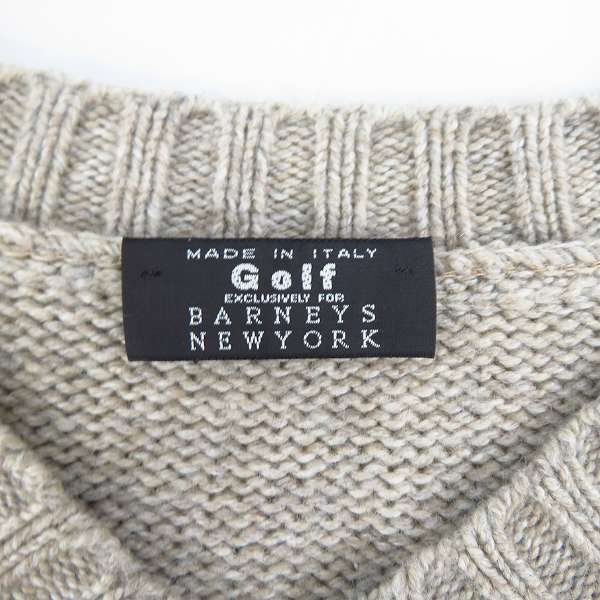 実際に弊社で買取させて頂いた​BARNEYS NEW YORK GOLF/バーニーズニューヨーク イタリア製 カシミア混 Vネックニット Mの画像 2枚目