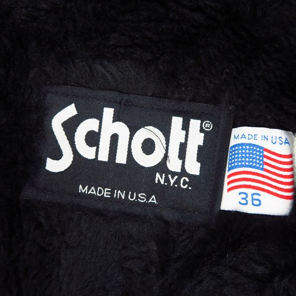 実際に弊社で買取させて頂いたSchott/ショット ボアライナー付き シングル レザーライダースジャケット 641/36の画像 2枚目