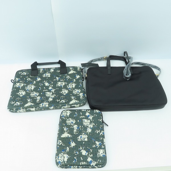 実際に弊社で買取させて頂いた【未使用】Marc by Marc Jacobs/マークバイマークジェイコブス 2WAY PCケース/タブレットケース 総柄/ブラック 3点セットの画像 1枚目