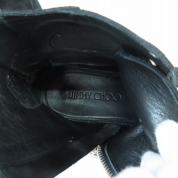 実際に弊社で買取させて頂いたJIMMY CHOO/ジミーチュウ Kurt Black Suede Lace Up Boots スウェードレザー サイドジップブーツ 44の画像 4枚目
