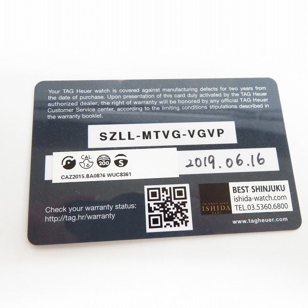 実際に弊社で買取させて頂いた【ギャラ付き】TAG Heuer/タグホイヤー フォーミュラ1 自動巻/クロノグラフ 腕時計 CAZ2015.BA0876の画像 6枚目