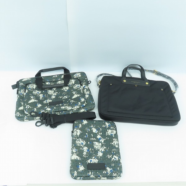 実際に弊社で買取させて頂いた【未使用】Marc by Marc Jacobs/マークバイマークジェイコブス 2WAY PCケース/タブレットケース 総柄/ブラック 3点セット