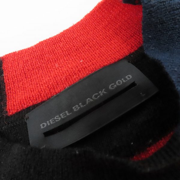 実際に弊社で買取させて頂いたDIESEL BLACK GOLD/ディーゼル ブラックゴールド モックネックチェックニット/size：Lの画像 2枚目