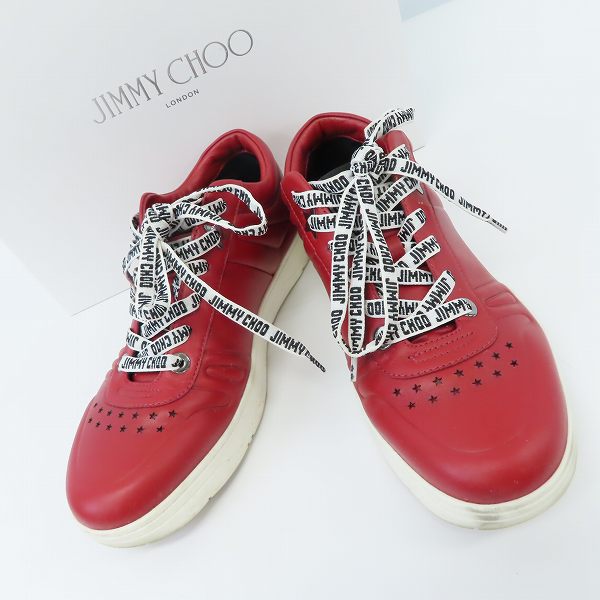 実際に弊社で買取させて頂いたJIMMY CHOO/ジミーチュウ 193HAWAII/M レザー スニーカー レッド/41