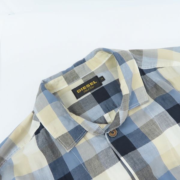 実際に弊社で買取させて頂いたDIESEL BLACK GOLD/ディーゼル ブラックゴールド チェックシャツ/size：Mの画像 5枚目