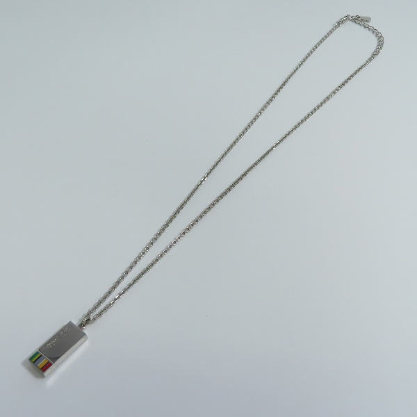 実際に弊社で買取させて頂いたPaul Smith/ポールスミス マルチストライプ プレート ペンダント/ネックレスの画像 5枚目